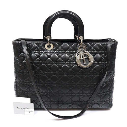Dior Black Lamb Cannage Lady Extra Large 2WAY 162105169 [P]