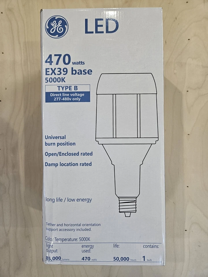 Ge Lamps Led470bt56/750 Led Bulb Hid,5 5/8 In Dia.,12 3/4 In L - Image 2 of 4