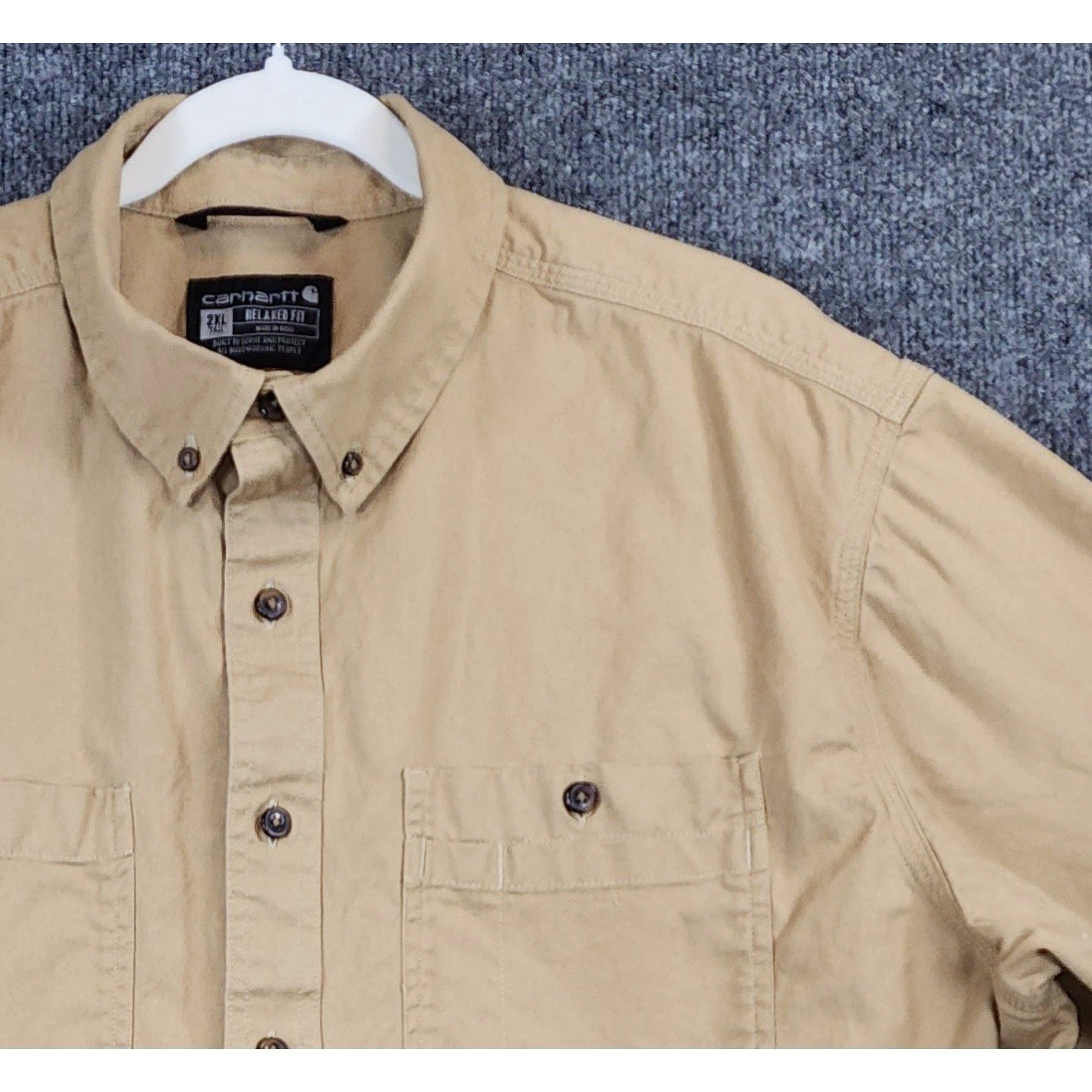 Carhartt Rugged Flex Men's Workwear Gorpcore Utility Canvas Shirt Size 2XL Tall