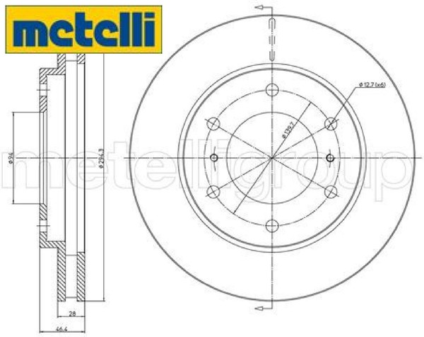 2X Bremsscheibe Metelli 23-1076C 2 Bremsscheiben FüR Fiat FüR Mitsubishi-image