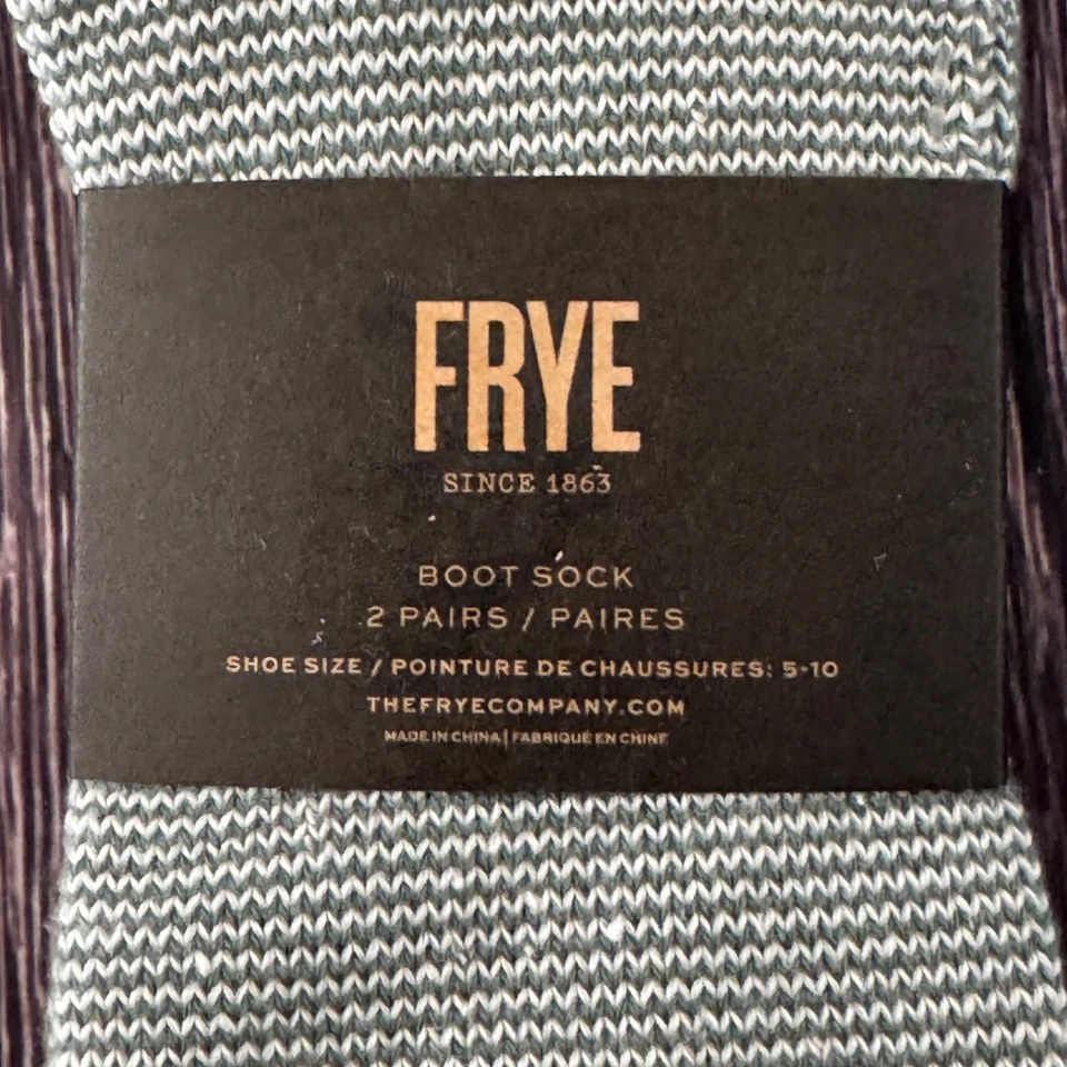 Frye Mujer 2 Pares Calcetines Bota Zapato Talla 5-10 Verde Rayas y Sólido Foto 2 de 4