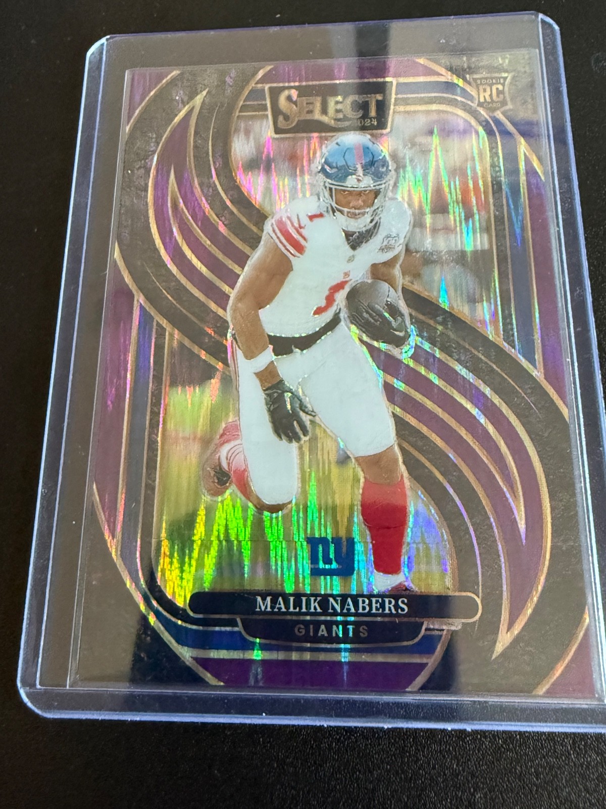 2024 Panini Select Football Card Purple Shimmer Prizm /360 #116 Malik Nabers RC