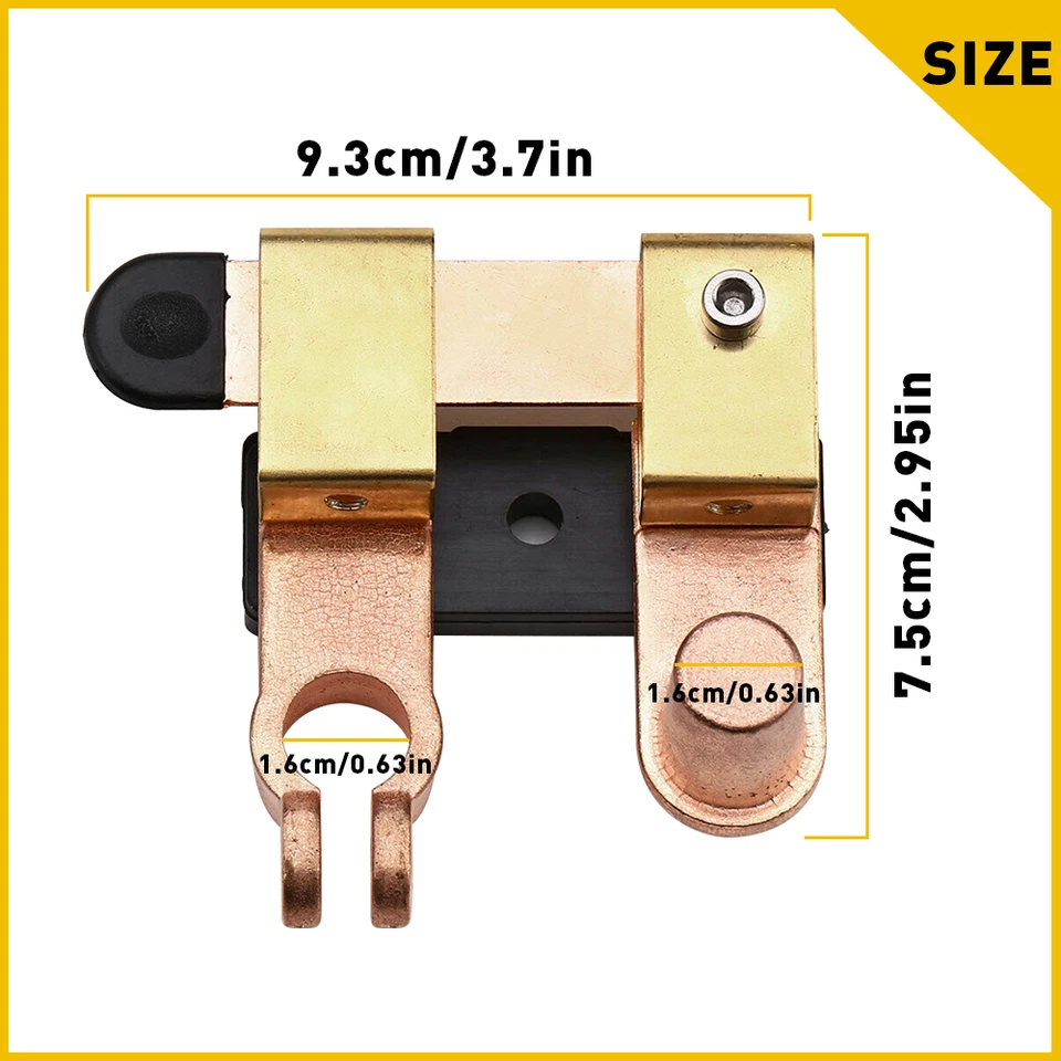 Interruptor aislador de batería desconexión corte apagado matar latón auto accesorios para automóvil Foto 2 de 4