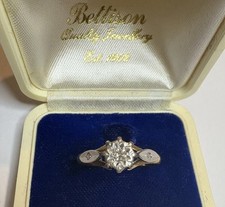 18ct Gold Diamond Engagement Ring Bettison Jewellery Vintage Box 0.25–0.30ct