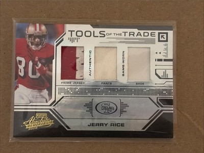 Jerry Rice 2008 Playoff Absolute Memorabilia Tools Trade Game PRIME Patch #/50