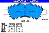 Bremsscheiben-BremsbeläGe-Kit Ate 13.0460-3994.2 FüR Oe 16 104 896 80