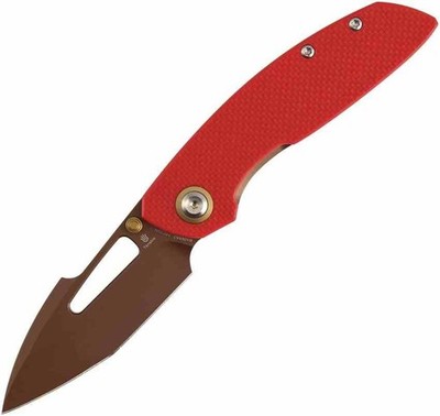 B1068A3 Tenable Link Harpoon Blade 14C28N Steel Rose Gold Finish Red G10 Handles