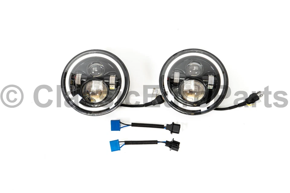 Sealed beam to Euro restomod LED headlight conversion kit BMW E10 1602 2002tii - Изображение 2 из 4