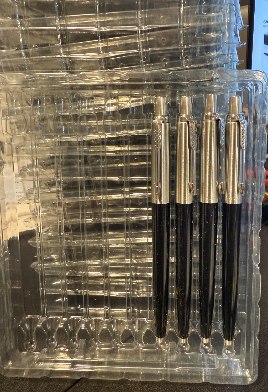 3 x PARKER JOTTER BALLPOINT PEN GENUINE BLACK INK  PEN