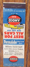 AMOCO GAS STATION MATCHBOOK COVER: WILLIAMS COURT (BENSON, NORTH CAROLINA) -D1