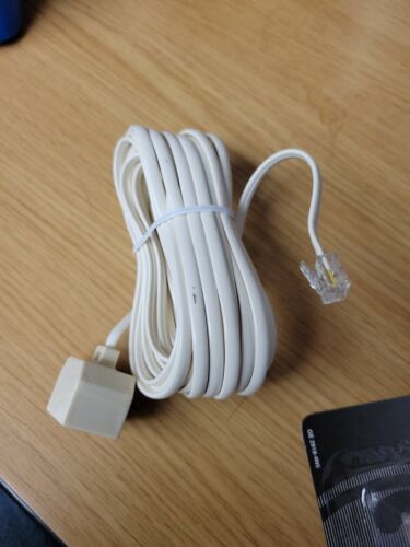 GE 25' Phone Line Cord with Double Jack - Beige - New - Zdjęcie 3 z 5
