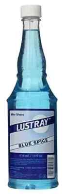 6 Bottles- Lustray Blue Spice After Shave 14 Oz, Exotic Blend, By Clubman