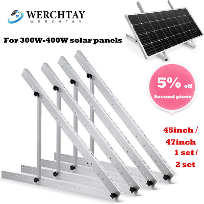 #ad 45 47in）Solar Panel RV Tilt Mount Brackets Roof Flat Surface Adjustable Frame $19.07