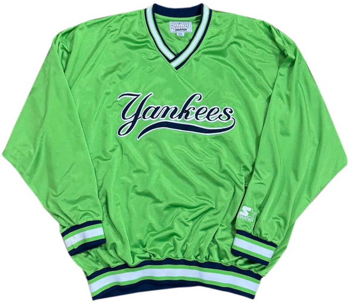 Vintage Starter New York Yankees Neon Green Pullover (Size Vintage Starter New York Yankees Neon Green Pullover (Size