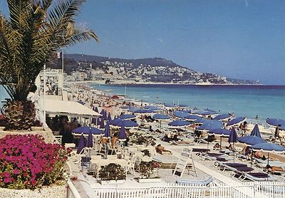 Alte Postkarte - Nice - Les plages le long de la Promenade des Anglais