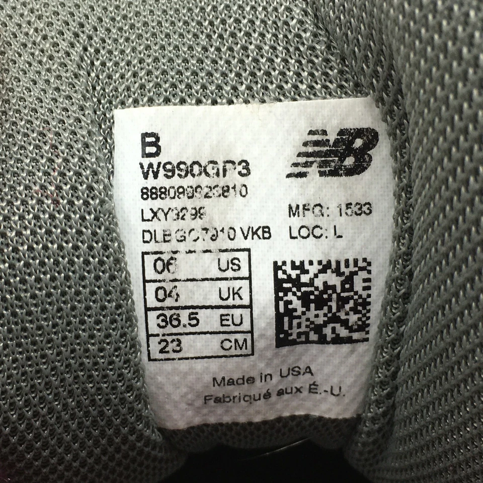 Mujer New Balance 990 v3 EE. UU. Zapatos para Caminar Tenis Talla 6 Gris Rosa Gimnasio Foto 2 de 4