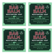 4 Pack Bag Balm Mega Moisturizing Soap Rosemary Mint 3.90Oz Each