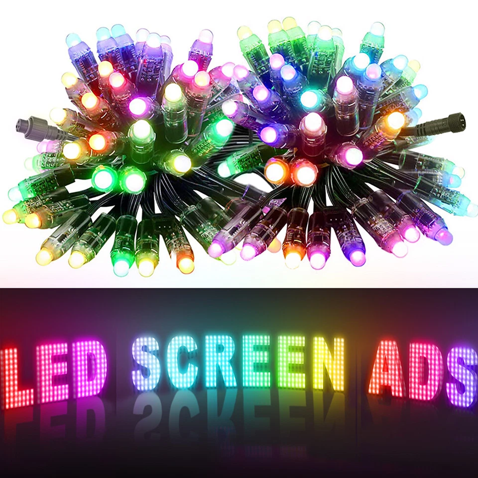 WS2811 Music Sync RGB LED Pixel string Light Waterproof 12mm Digital Dream Color - Image 2 of 4