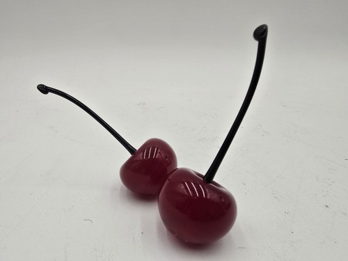 Vintage Italy Murano 2 PC Hand Blown Glass Cherries Cherry - Picture 10 of 10