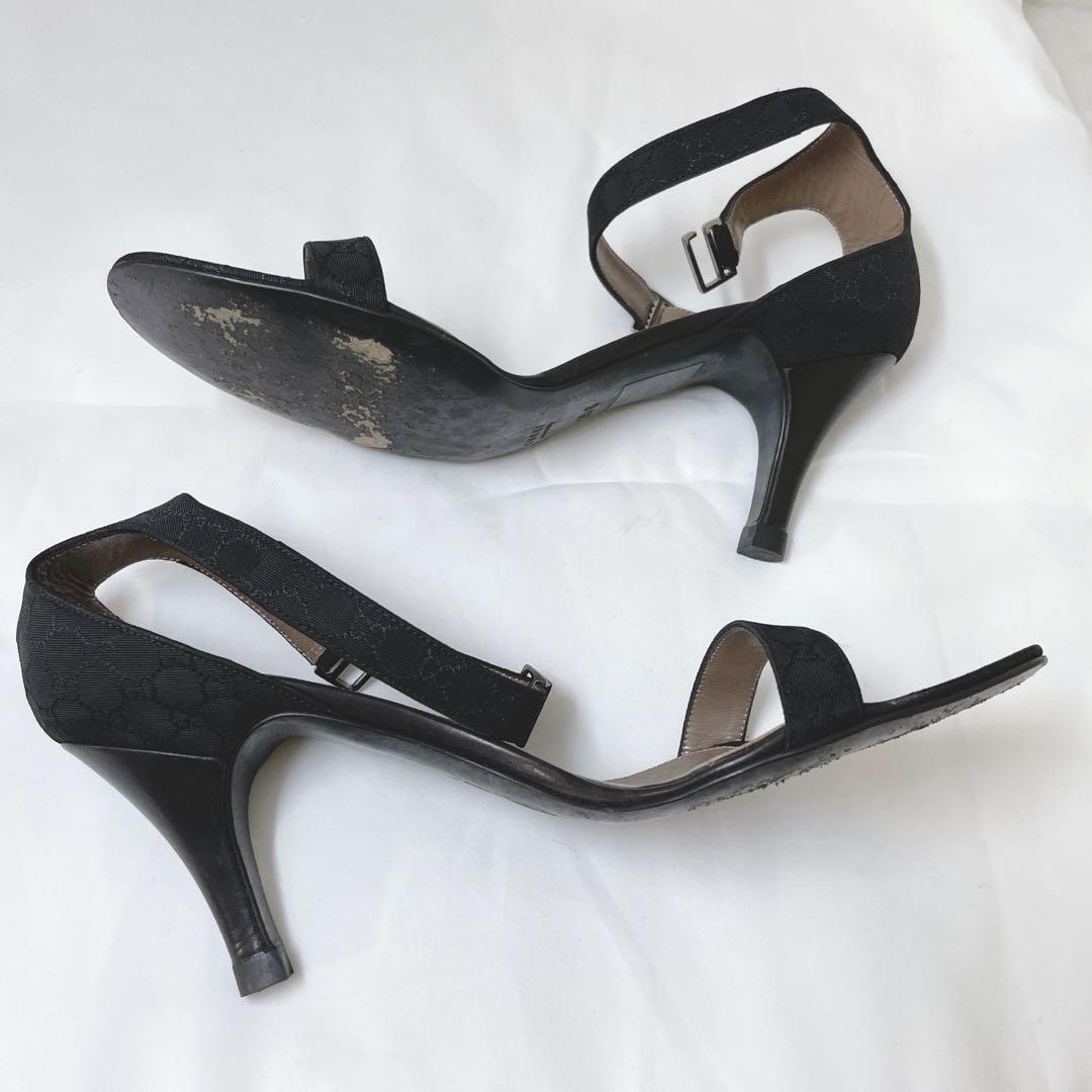 Gucci Pumps Sandals GG Pattern Canvas Black Size 35 US About5 For Women thumbnail 16