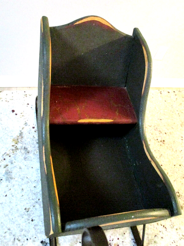 Vintage Snow Sleigh Wood with Metal Decor Christmas Decor Santa Sleigh 18" x 7" - Picture 6 of 14