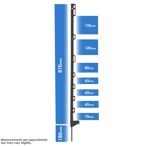 3 Fuß Elektrozaun Poly Pfosten Kunststoffzaun Pfahl 108 cm hoch - Weiß - Bild 4 von 5