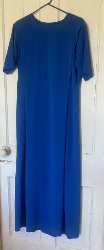 Amish Mennonite Cape Dress 40” Bust/33” Waist Modest Pullover Style Blue FLAW