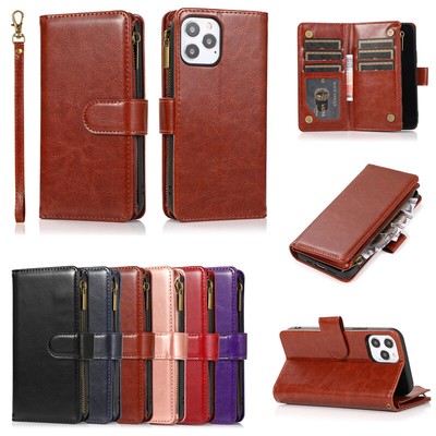 Leather Case For iPhone 16 15 14 13 12 Pro Max XS XR 87 Flip Wallet Phone Cover