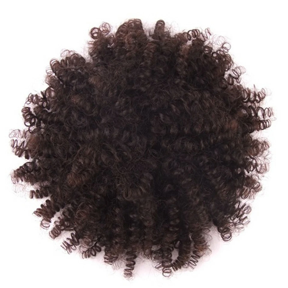 Afro Puff Remy Human Hair Bun Chignon Hairpiece For Women Drawstring Ponytail Ki - Image 4 of 4