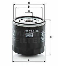 MANN-FILTER W 713/36 oil filter for Ford, Ford Australia, Mazda