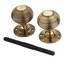 Antique-Beehive-Style-Solid-Brass-Mortice-Door-Knob-Set-Aged-Brass-Finish-50mm thumbnail 6