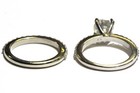 GIA 14k white gold 2.18ct round diamond engagement ring wedding band set natural — photo 6