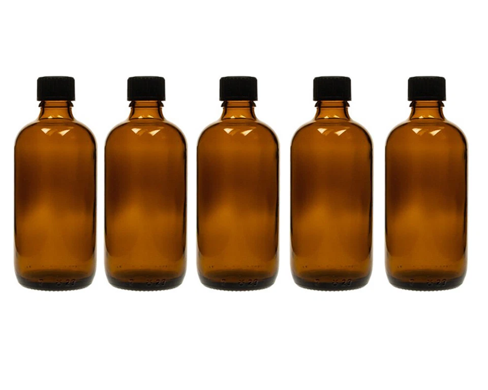 HOCZ 10 x 100ml Braunglasflasche Flaschen Tropfflasche Tropfeinsatz Medizin DIN 18