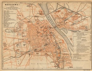 plan mapa warszawa Warsaw I town/city plan miasta mapa. Poland. Warszawa. BAEDEKER 