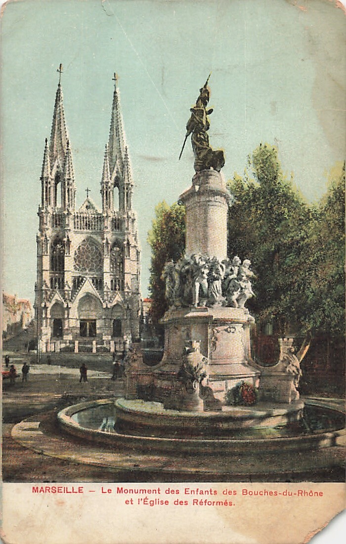 Marseille Monument Bouches-du-Rhône Église Réformés France 1900s Postcard