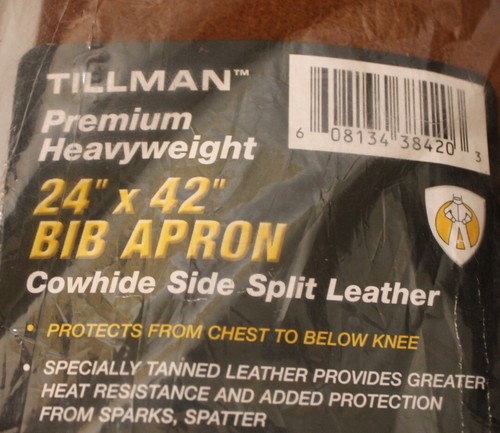 TILLMAN 3842 42" LEATHER BIB WELDING APRON Premium Heavyweight - Picture 3 of 3