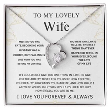 Wife necklace gift from husband. romance Christmaslove  jewelry gift for wife.