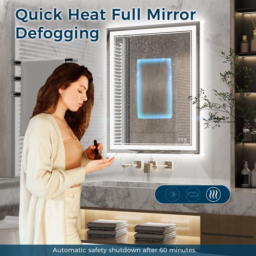 LED Bathroom Vanity Mirror, Dimmable Touch Control, Anti-Fog, 3 Colors - Picture 14 of 35