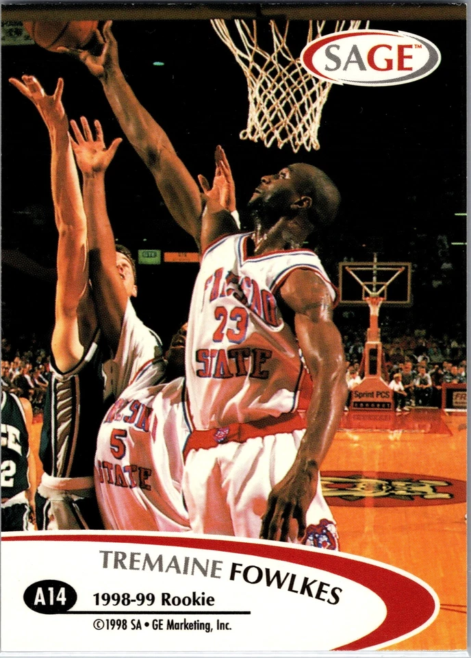 1998 SAGE #A14 Tremaine Fowlkes Autographs Gold #/200 - Image 2 of 2