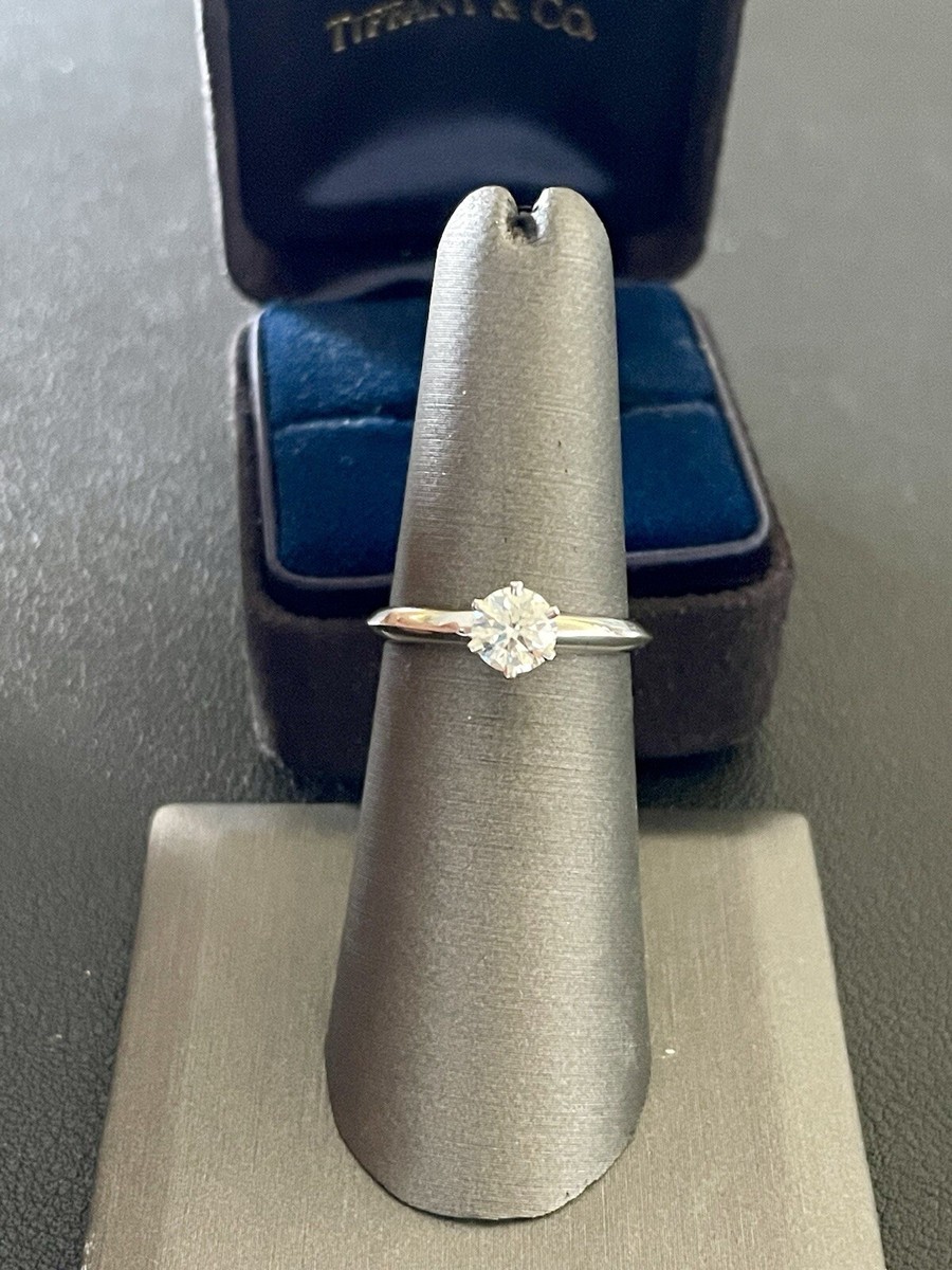 Authentic Tiffany & Co Platinum 0.57CT Diamond Engagement Ring