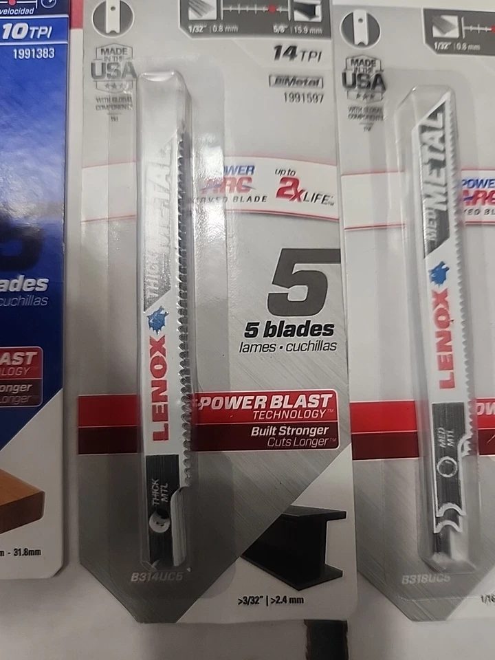 6 pacotes de 5 lâminas de serra de rolar Lennox. Madeira/metal 6,10,14,18,24,32TPI - Imagem 4 de 4