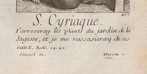 Portrait XVIIIe Saint Cyriaque Anachorète en Palestine Corinthe - Imagen 4 de 6