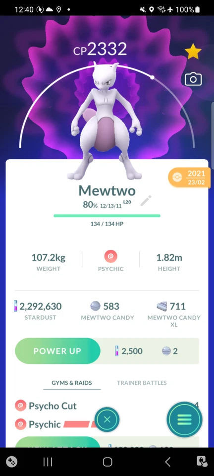 Pokèmon Go Mewtwo Unregistered
