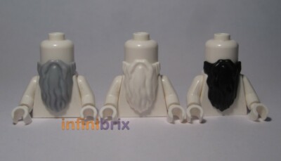 Lego Beards 10052 PICK & MIX ANY COLOURS! Light Grey White Black