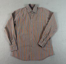 Dolce & Gabbana Shirt Mens 16 Brown Striped Dress Shirt Lightweight Italy