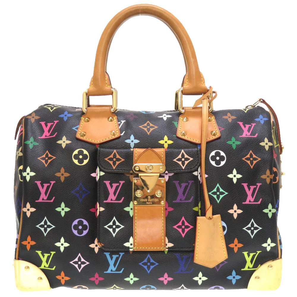 louis vuitton black multicolor speedy