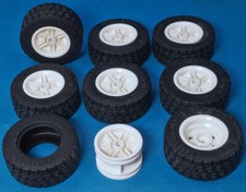 LEGO Technik - 8 Reifen 49,5x20 mm m. Felge weiss 30,4x20 mm 15413 56145 NEUWARE