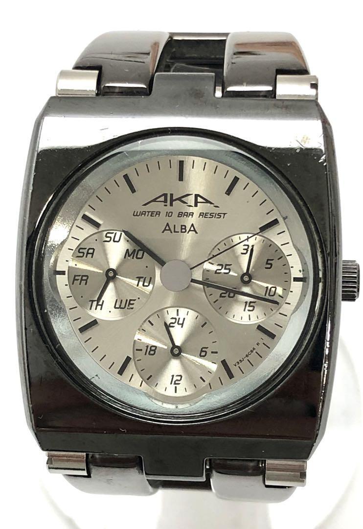 Alba AKA V33J-6B90 Quartz Watch 18693610 Silver Battery Replaced