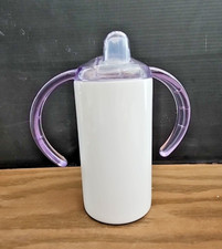 12oz Blank Sublimation kids Sippy Cup White Stainless Kids Drinking Tumbler B1