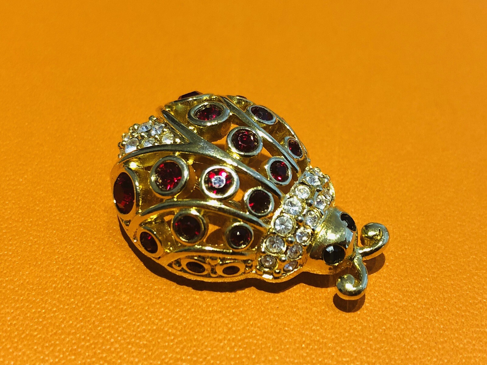 Swarovski Ladybug Crystal Brooch Gem